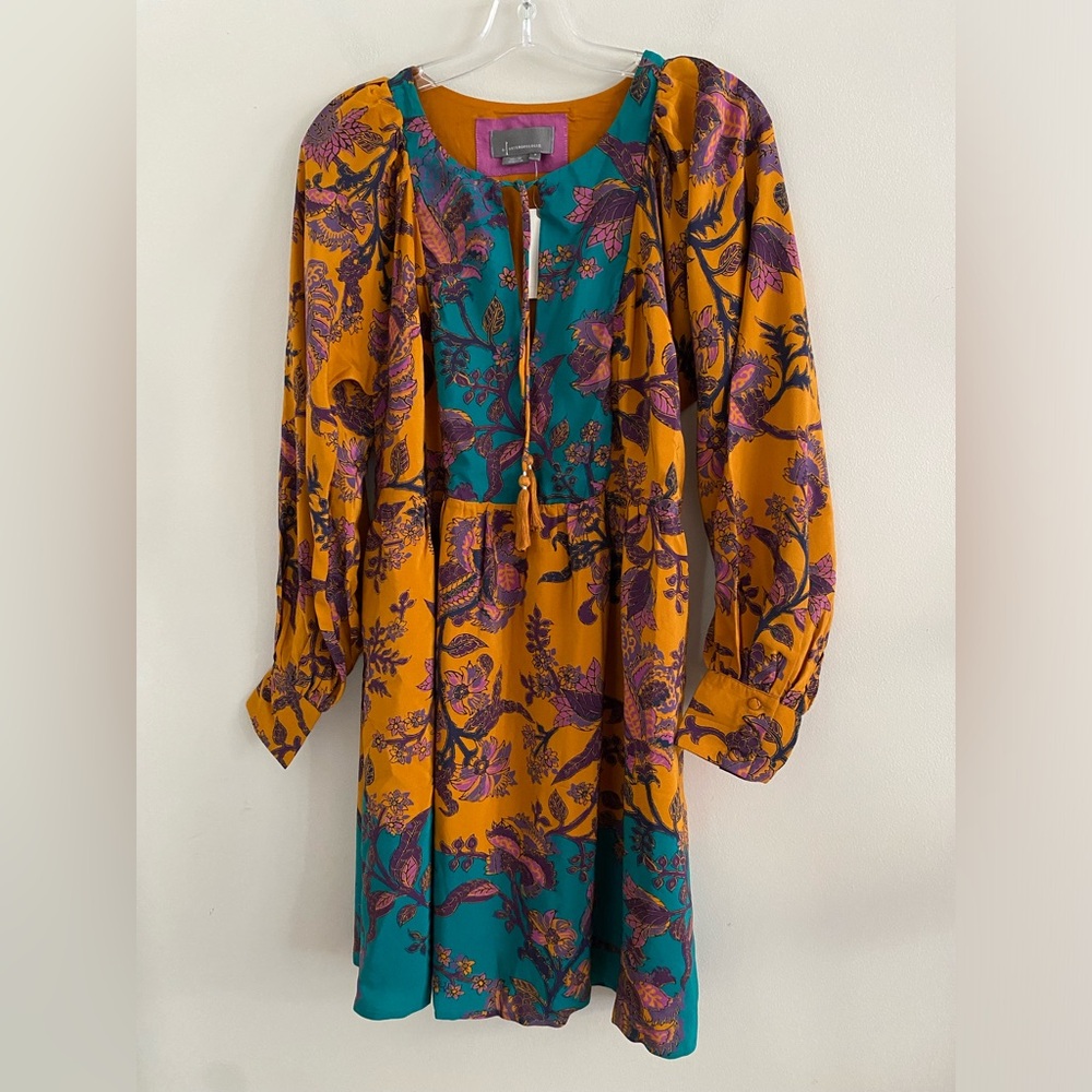 Anthropologie Romantic 100% Silk Tunic Dress size S new with tag nwt - Picture 9 of 9
